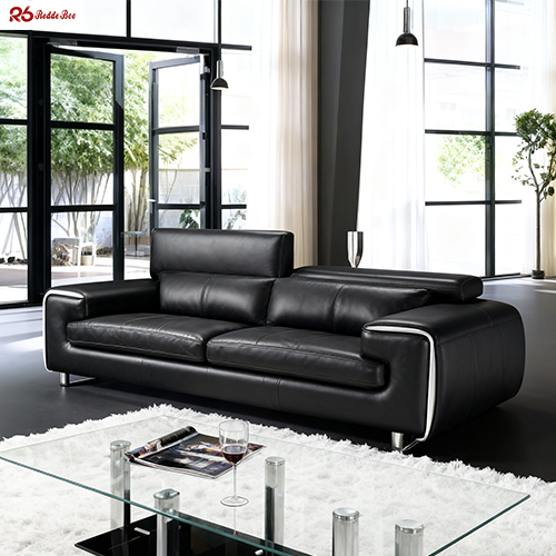 100% Calfskin Leather Office Couch For Apartment Water Repellent