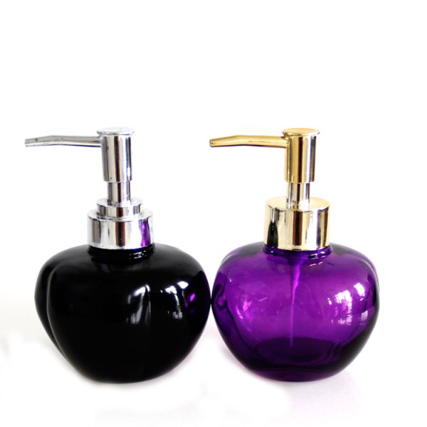 200ml Ball Shape Glass Lotion Bottles With Pump Spray For Skin Care Packing