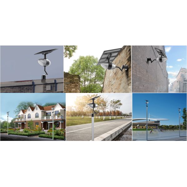6W 1200lm Solar Powered Wall Mounted Lights With Bluetooth Speaker