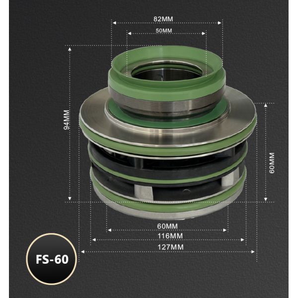 BERGMAN заменить Flygt Насос уплотнение 8009230 FS-60mm 3202 4670 4680 5100 металлический картон механическая уплотнение