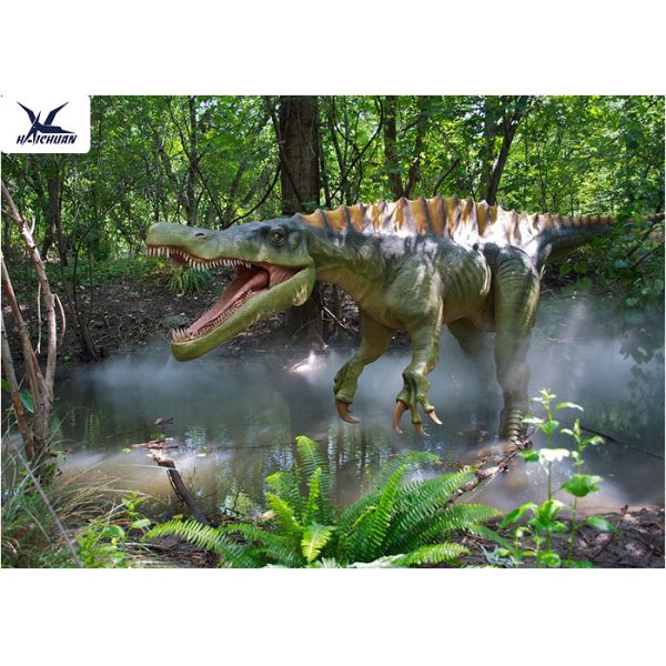 Decorative Animatronic Outdoor Dinosaur / Realistic Spraying Smoke Dinosaur Models