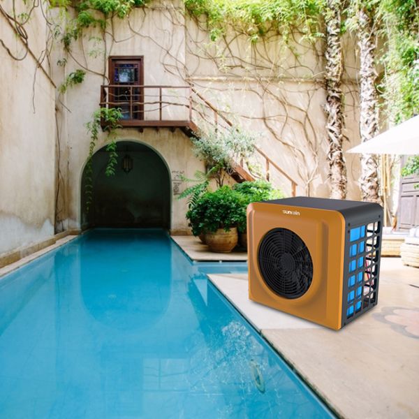 Black Swimming Pool Mini Heat Pump 4Kw Low Carbon Heating Pump COP Up To 5.2