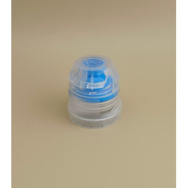 Bonito diseño de plástico transparente redondo con rosca de tornillo tapa para botellas de cuidado de la piel