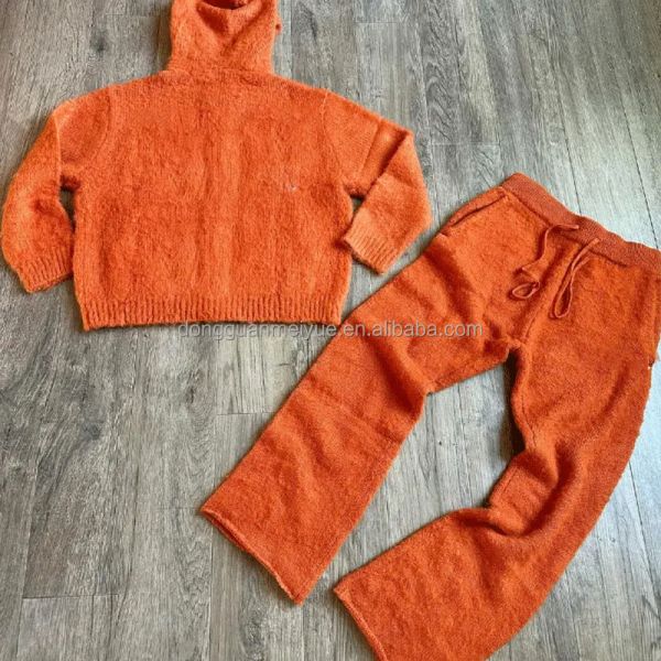 Lightweight Oversized Sweat Suits Mohair Zip Up Mens Hoodie And Jogger Set Sweat Wicking