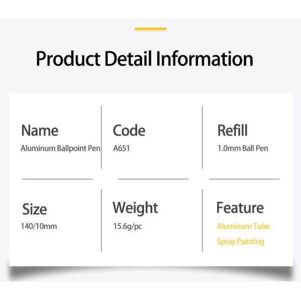 Colorful Retractable Metal Ball Pen Spray Painted Aluminum Barrel Press Ballpoint Pen