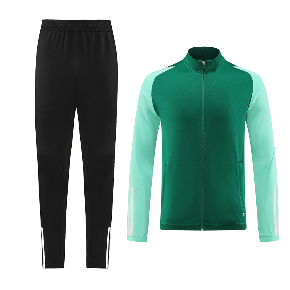 Набор куртки Tracksuit AJ07 зеленого футбола тренируя