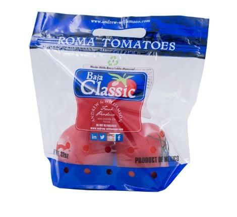 8 Colors Printing Plastic opp reusable zip lock frozen lettuce fresh vegetable packaging bag with holes