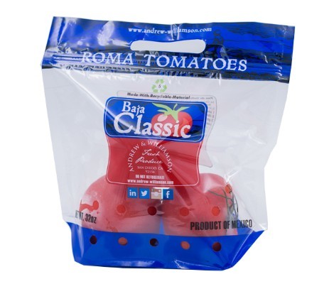 8 Colors Printing Plastic opp reusable zip lock frozen lettuce fresh vegetable packaging bag with holes