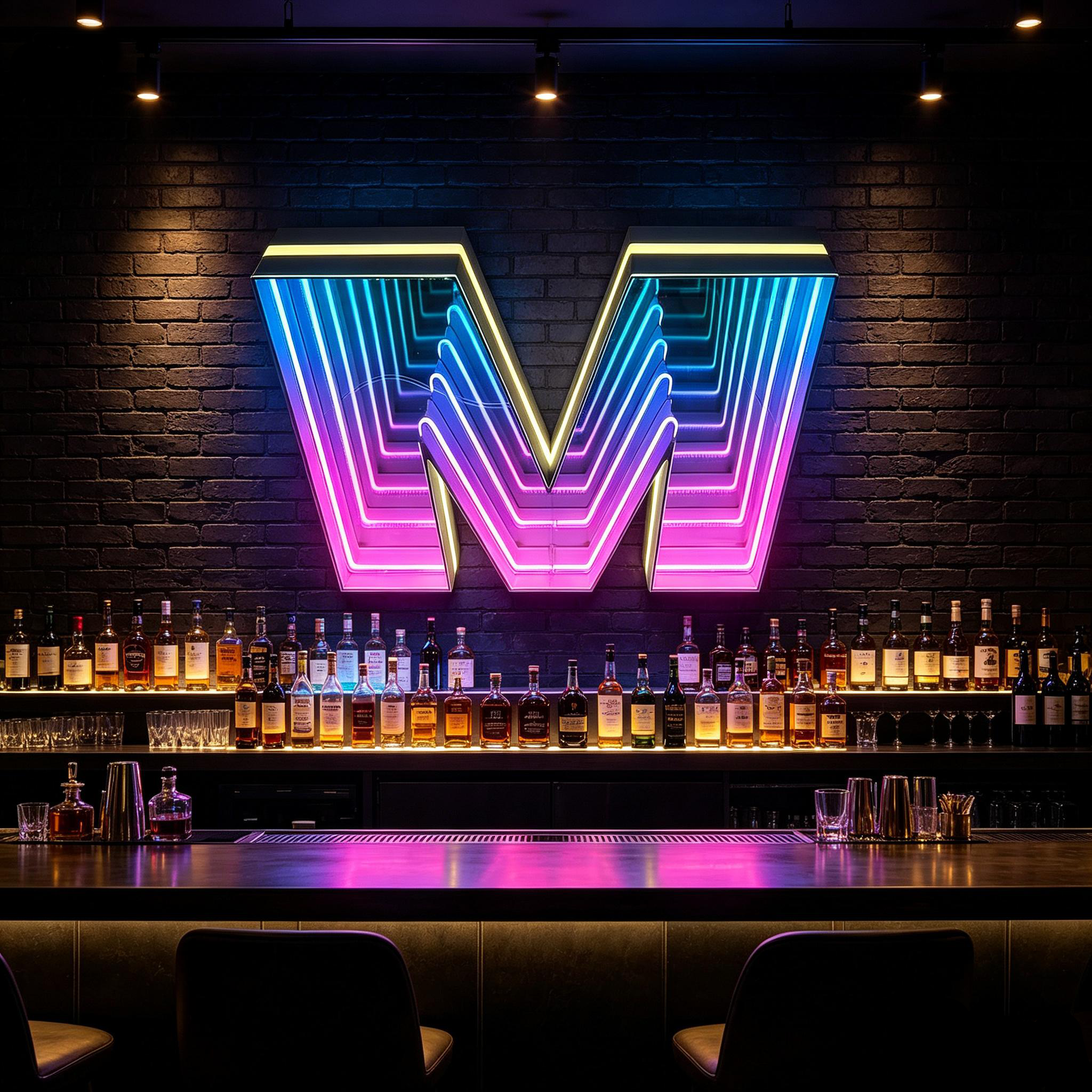 Customization LED Infinity Mirror Alphabet Infinity Wall Light For Storefront Cafe Salon