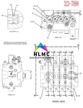 Hydraulic Parts Excavator Parts E320D GP-PRIORITY Valve 3237898 323-7898