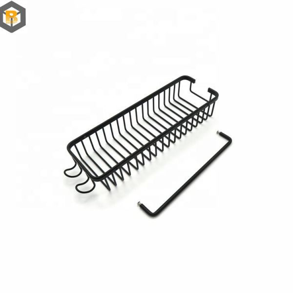 2D Custom Shower Caddy Black Rustproof Waterproof Shelf Baskets Strong Load Capacity