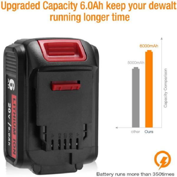 DCB181 Dewalt 20V 6Ah Replacement Rechargeable Batteries For Cordless Drills