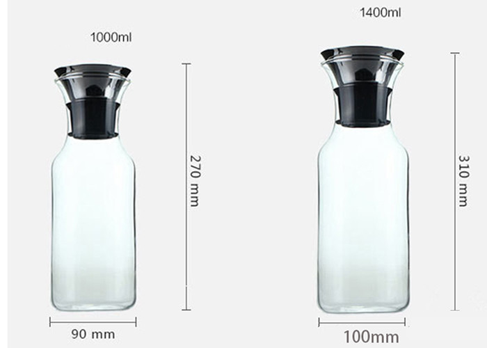 кувшин воды ясности 1000ml стеклянный, стеклянный кувшин чая со льдом с крышкой