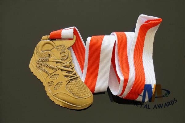 Customized 3D Mold Medals Personlized Shoes Shape Medailles Antuique Gold Metal Finish