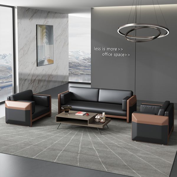 Черная кожаная софа офиса модульная для ODM OEM приема дела компании