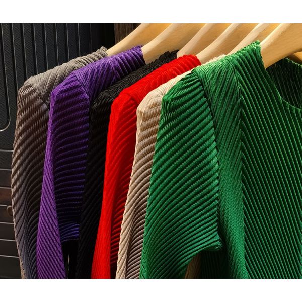 High-end 3d Flower Round Neck Long Sleeve Pleated Plus Size Women's Dresses