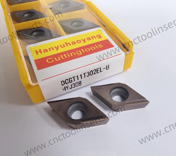Plaquettes d'alésage CNC Wc-Co Revêtement CVD DCGT0702003R-F HYZ08, Adaptées à l'usinage de l'acier doux