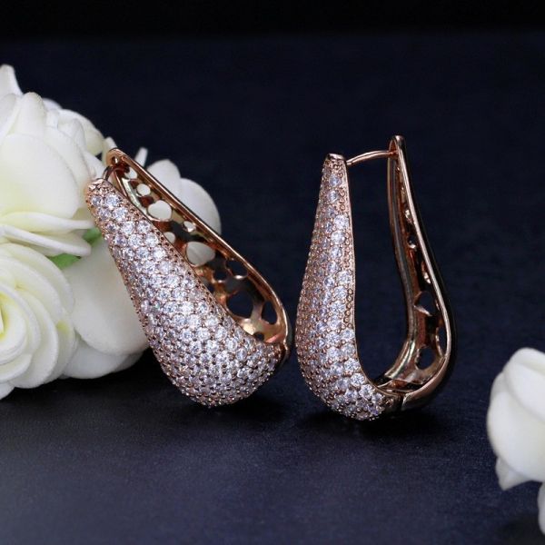 Fashion jewellery Gold Plated AAA CZ Earrings for Women Ladies jewelry earrings necklace jewelry set