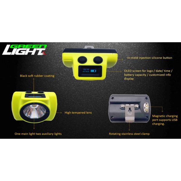 Подземный светодиодный шахтёр ГЛК-6S 25000 Люкс Высокая мощность IP68 беспроводная шахтёрская лампа