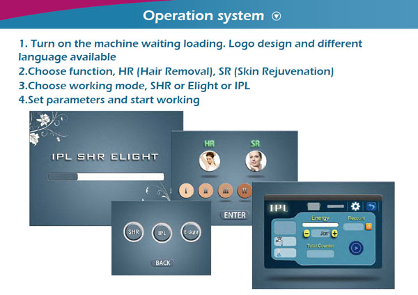 Germany imported xenon lamp SHR Elight 3 In 1 FMS-1 ipl shr hair removal machine for sale