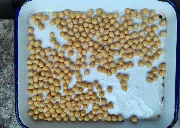 O sabor salgado enlatou feijões do grão-de-bico sem a impureza