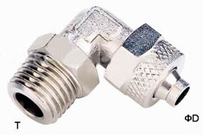 Pneumatic Tube Fittings Brass One Touch Push-on Tube Fittings Nickle Plated