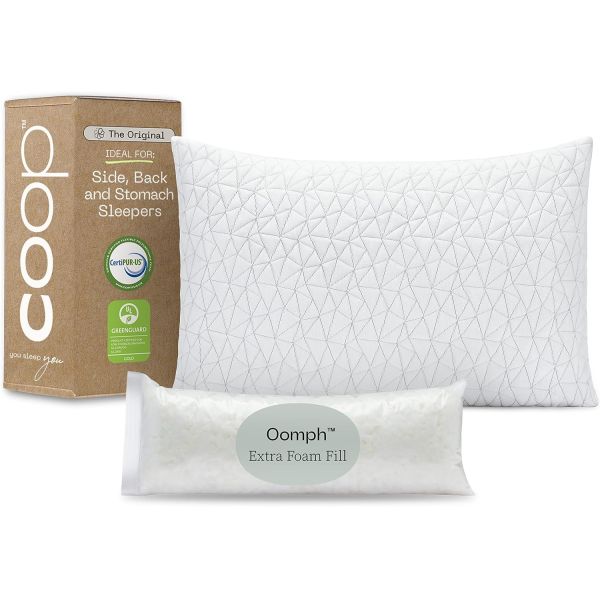 Experience the Difference Adjustable Cross Cut Memory Foam Pillows for Queen Size Beds