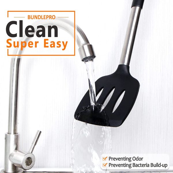 Stocked Silicone Non-stick Spoon for Frying Fish Leak Spatula Household Cookware Set