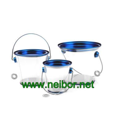 cone shape clear PVC bucket PVC pail with opener,tapered plastic pail