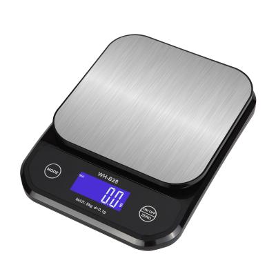 5kg Digital Kitchen Scale USB Rechargeable LED LCD Food Scale ABS OEM Customizable-Model WH-B28-1G Accuracy-Units G-G Units