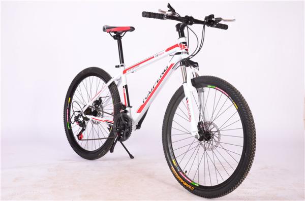 Hot sale OEM 21 speed double wall rim white hi ten steel mountain bike with suspension