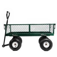 Convenient Pneumatic Wheel Steel Garden Mesh Cart For Garden Maintenance
