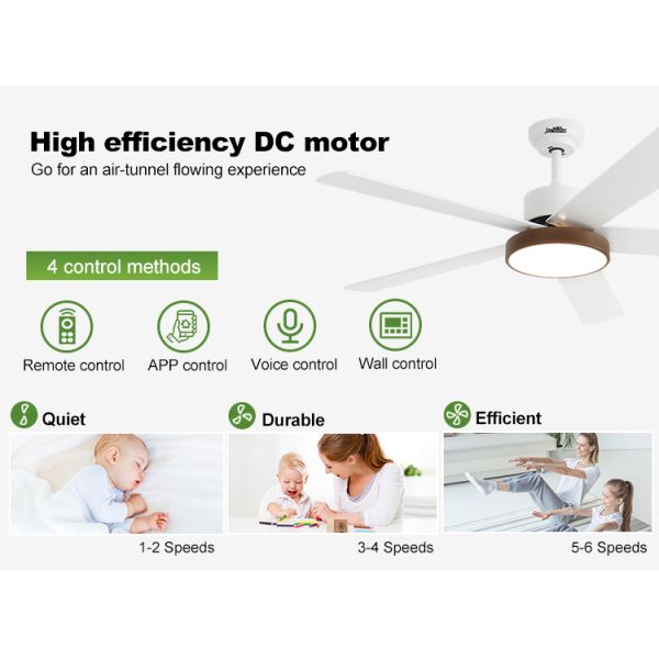 1stshine/OEM Logotipo Ventilador de teto de lâminas de MDF com iluminação LED e motor DC