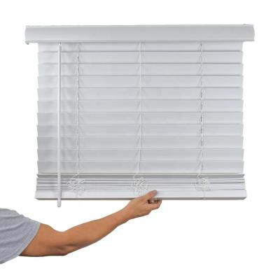 Commercial Horizontal Cordless Venetian Blind Faux Wood Pvc Blinds
