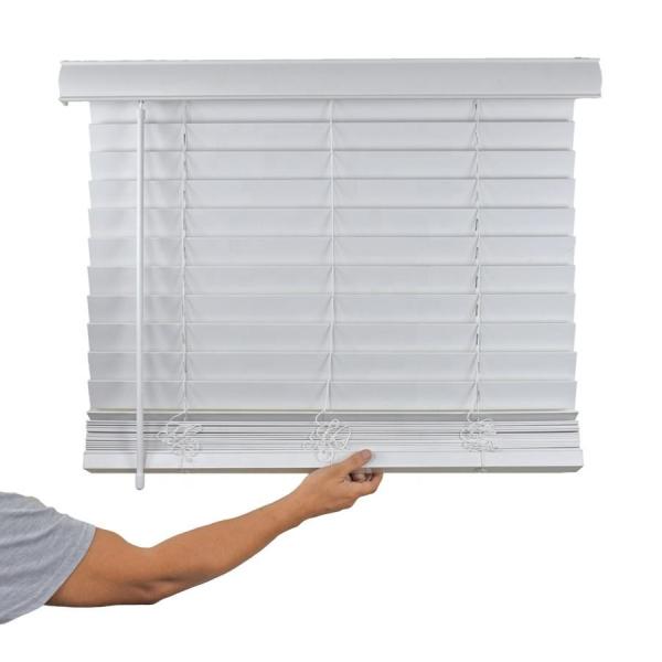 Cortinas de madeira do Pvc do falso sem corda horizontal comercial da veneziana