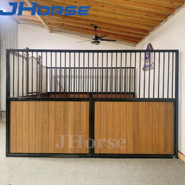 Europe Style Hot Dip Galvanized Metal Frame Horse Stall Fronts With Swivel Feeder