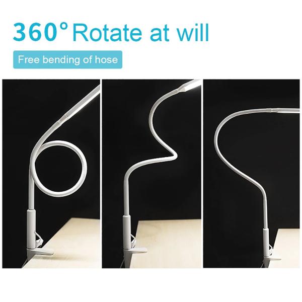 PS 64cm Flexible Gooseneck Long Arm Table Lamp Large Dimmable Clip On Lamp