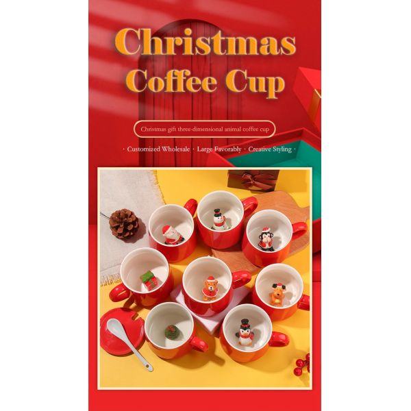Customized Handmade Ceramic Mug Cute Animal 3D Drinking Cups for Tea Coffee Gift