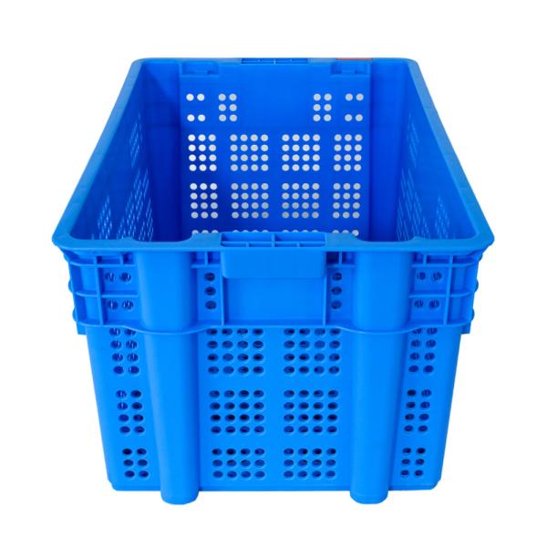 Supermercado de estilo malha Cesto de venda de vegetais 600x400x310mm Caixa de plástico instaável