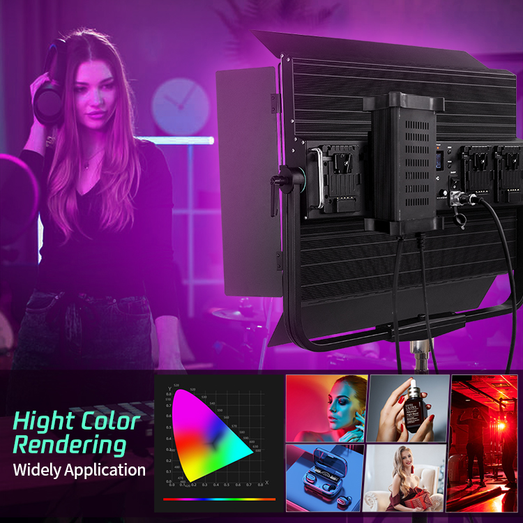 Полный цвет 2800k 9990k Rgb Led Studio Lights 500w Видеопанельный свет с гелевым режимом для фотокамеры в помещении