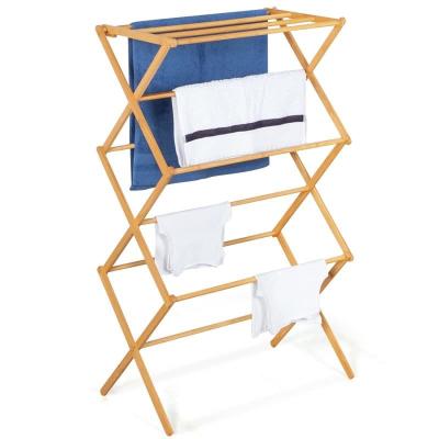 Economização de espaço 120*50*150cm Acordeão de bambu Roupas Secador De Roupas