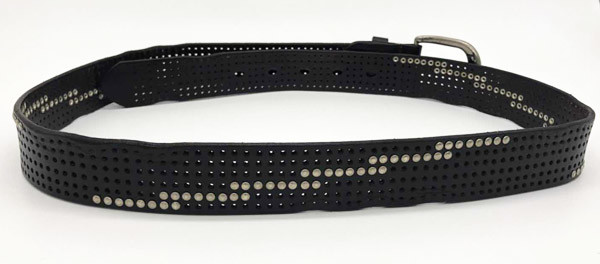 поясы женщин ширины 2.2cm кожаные обитые, черный обитый пояс с влиянием выреза