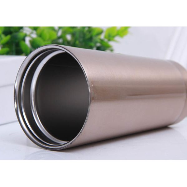 500ml 304 Stainless Steel Straw Cup , Creative Office Portable Straw Cups