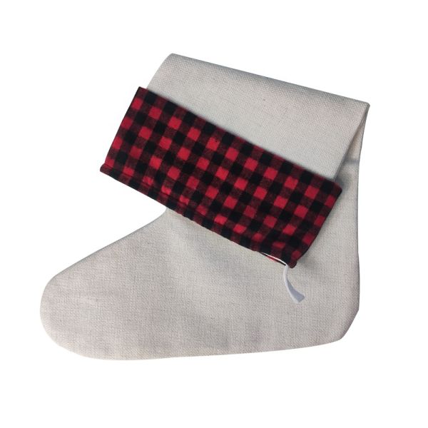 Custom Blank White Linen Sublimation Christmas Stockings