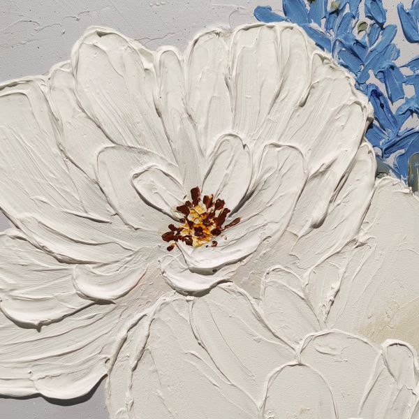 Modern Textured Canvas Oil Painting Abstract Flower Hand Painted Living Room Wall Art