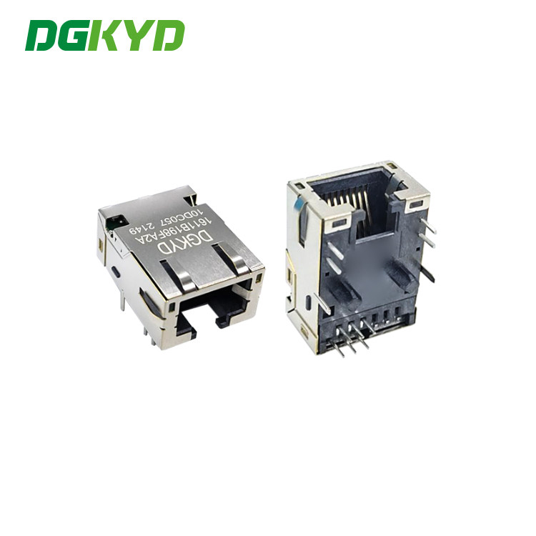 90 защищаемого градусов гнезда RJ45 сети соединителя 6Pin Cat6 RJ45 одиночного гаван с трансформатором