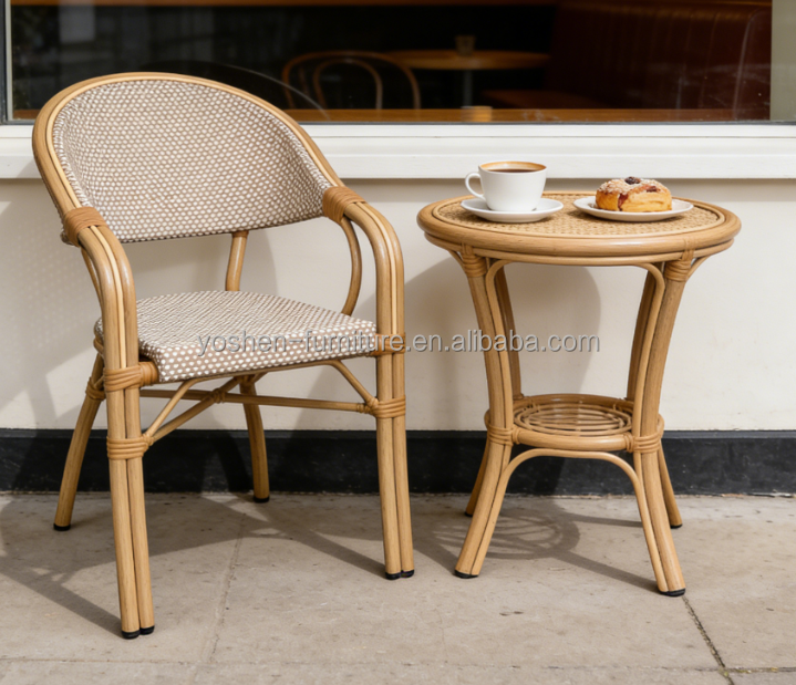 Yoshen French Bistro Chair Contemporary Waterproof Gliding Lightweight Durable Stackable Comfortable Outdoor Park