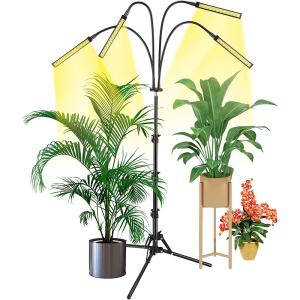 96W 4 Head LED Floor Plant Lamp Floor Stand Grow Light Com Controlador IP44