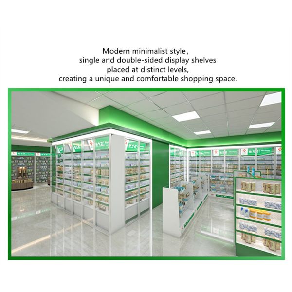 Multifunctional Pharmacy Display Shelves Pharmacy Medical Shop Racks