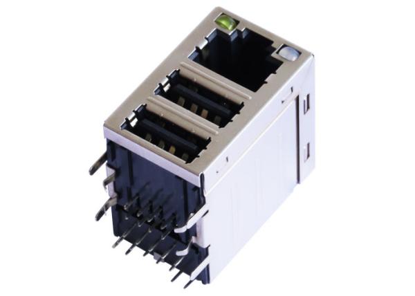 FM38U1A-B313-4F Ethernet Dual RJ45 USB Connector 10/100/1000M LPJU6895BONL